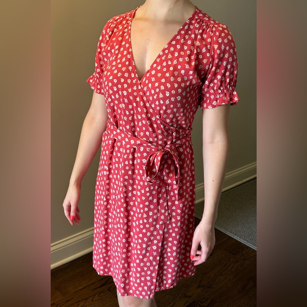 GAP Red Floral Midi Dress